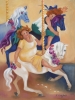 Girlfriends Ride the Carousel
